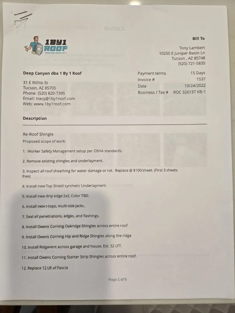 Slide of 1 By 1 Roof & Solar