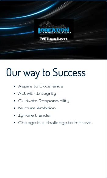 Slide of 1 Creation Construction