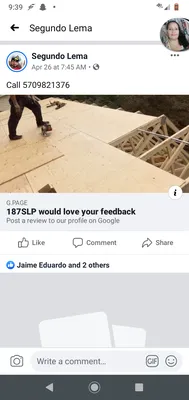 187 SLP Roofing and Siding Logo