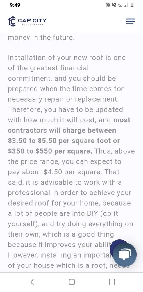 Slide of 1st choice Roofing