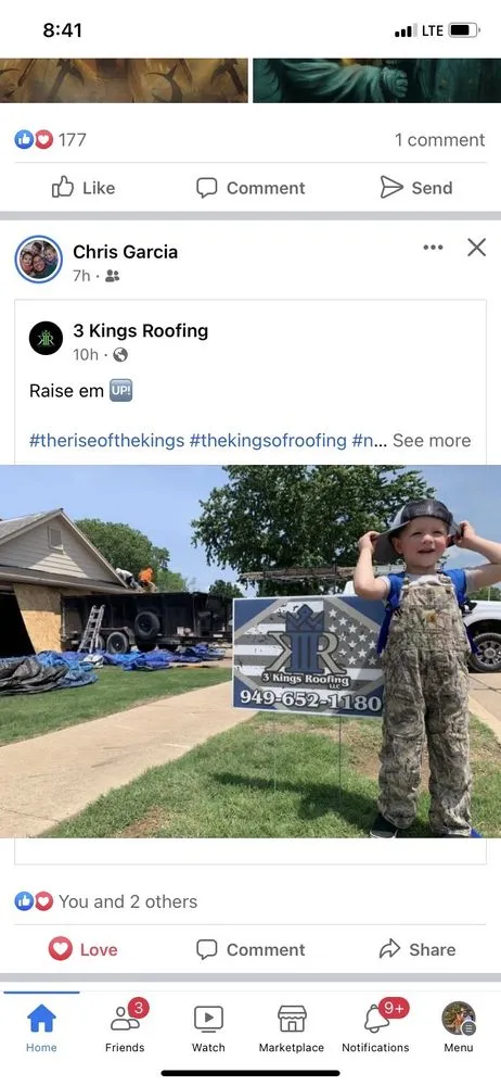 Slide of 3 Kings Roofing Oklahoma