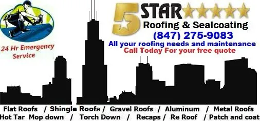 5 Star Roofing And Tuckpointing Logo