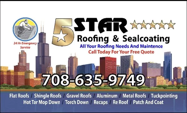 5 Star Roofing Logo