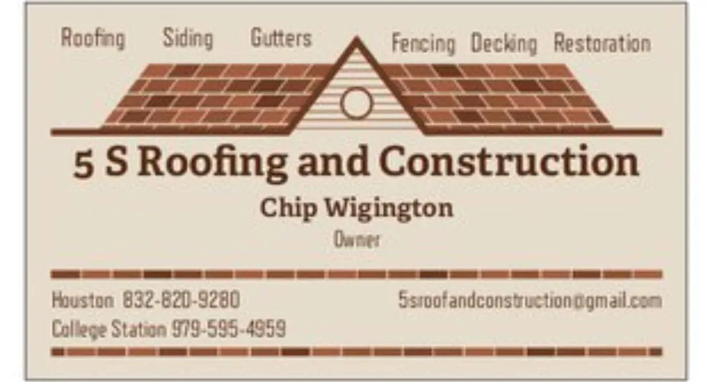 Slide of 5S Roofing and Construction