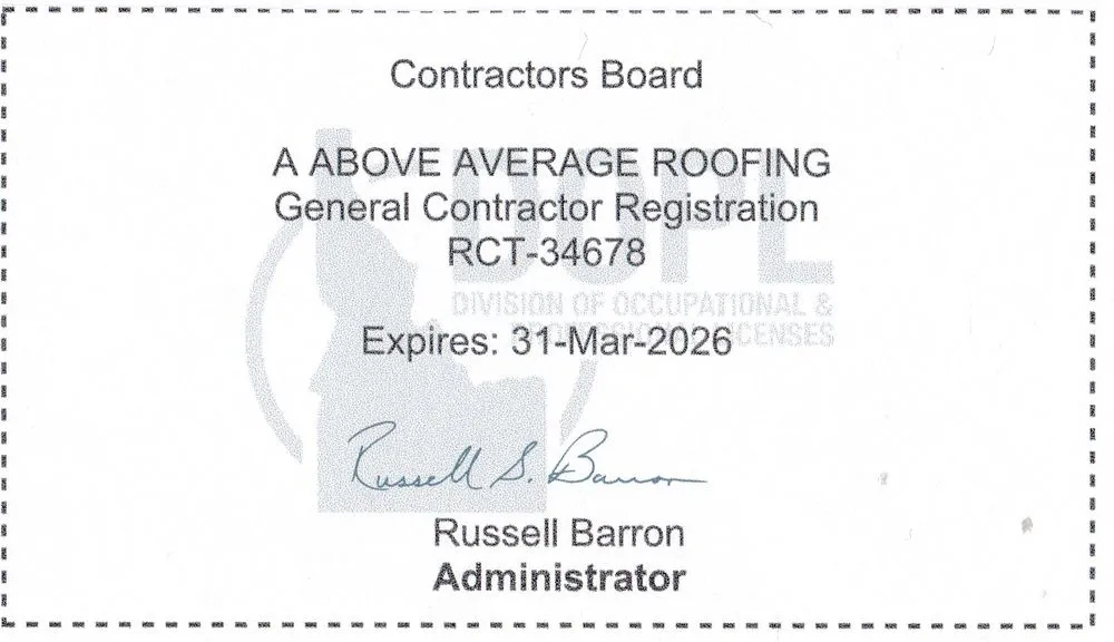 Licensed shingle roofing service near you in Athol, ID by A Above Average Roofing