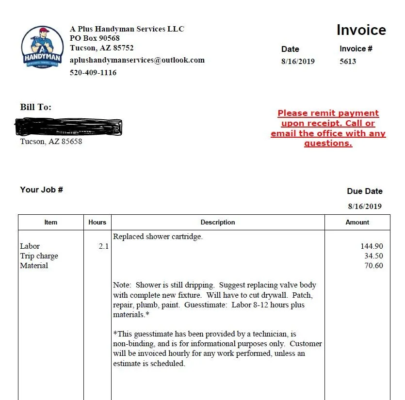 Slide of A+ Handyman Services