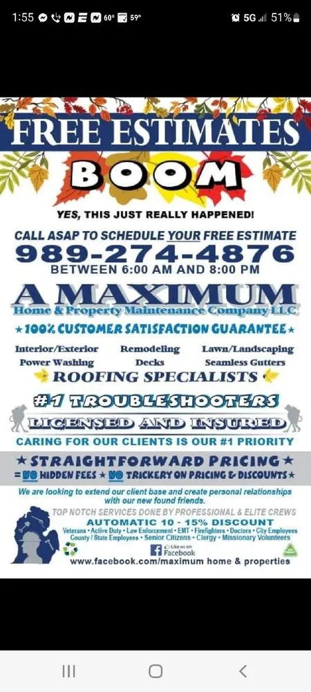 Slide of A MAXIMUM HOME&PROPERTY MAINTENANCE COMPANY