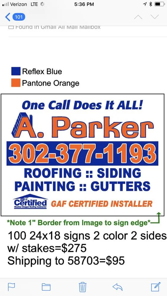 Slide of A Parker Contracting