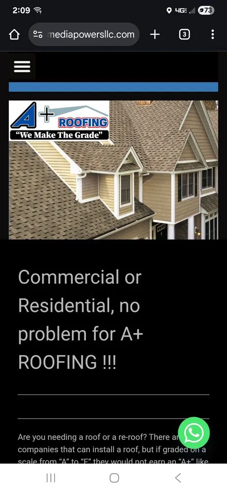 Slide of A+ Roofing