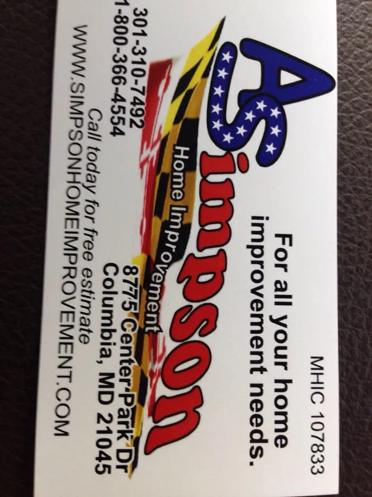 Slide of A Simpson Home Improvement