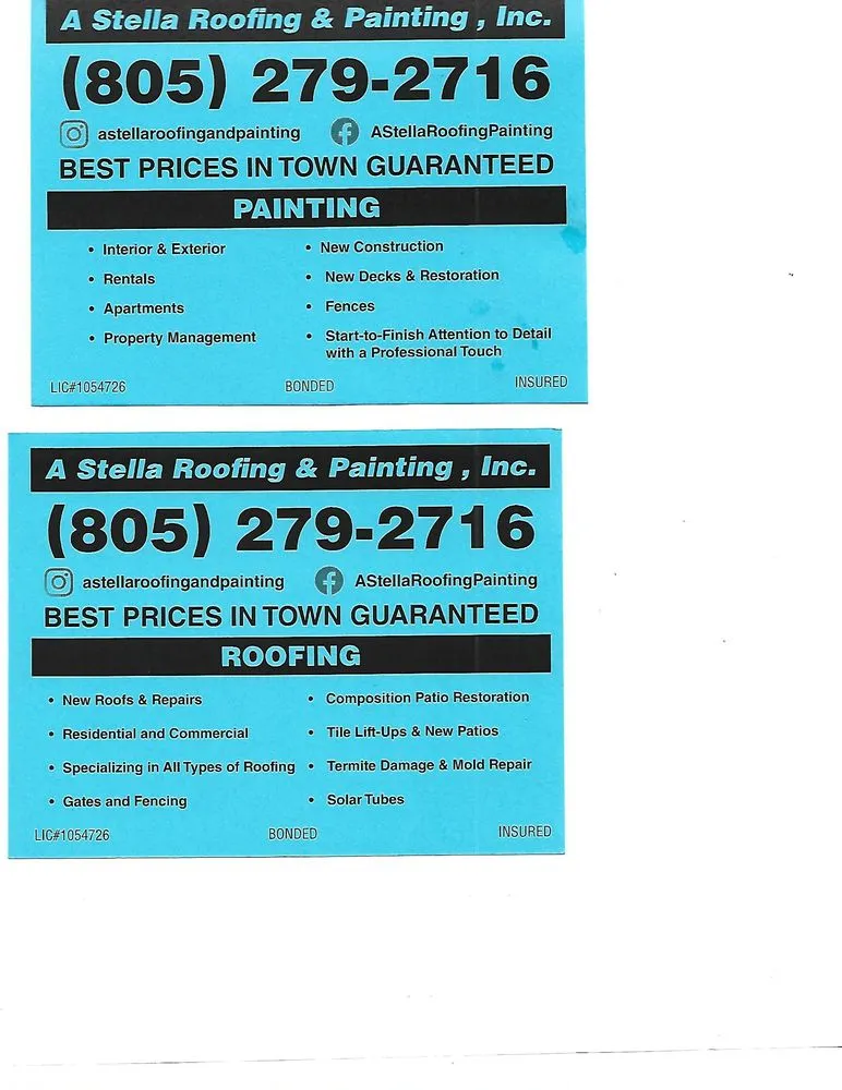 Slide of A Stella Roofing & Painting