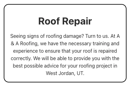 Slide of A&A Roofing
