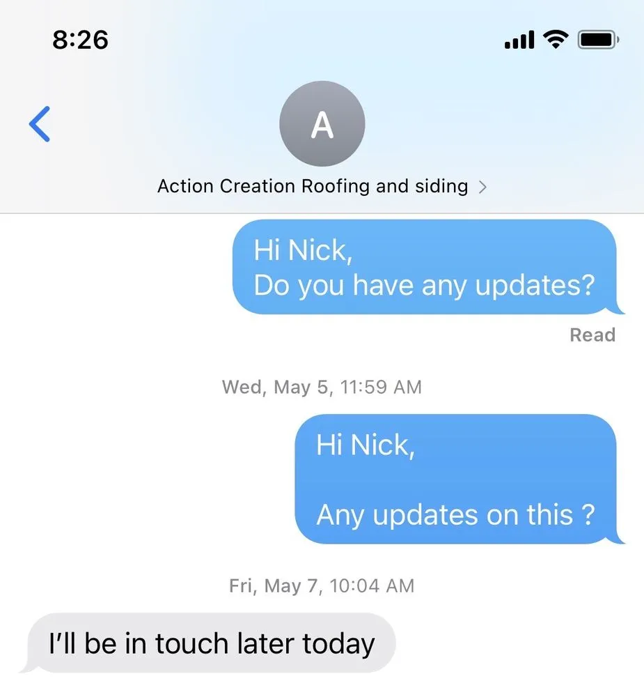 Slide of Action Creations Roofing & Siding