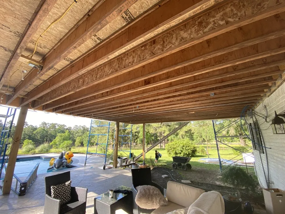 Local storm damage roof repair in Goodrich, TX by Advanced Construction Concepts
