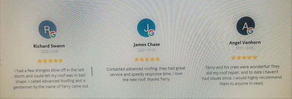 Slide of Advanced Roofing