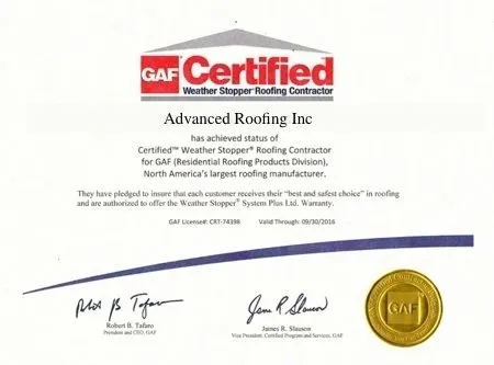 Slide of Advanced Roofing