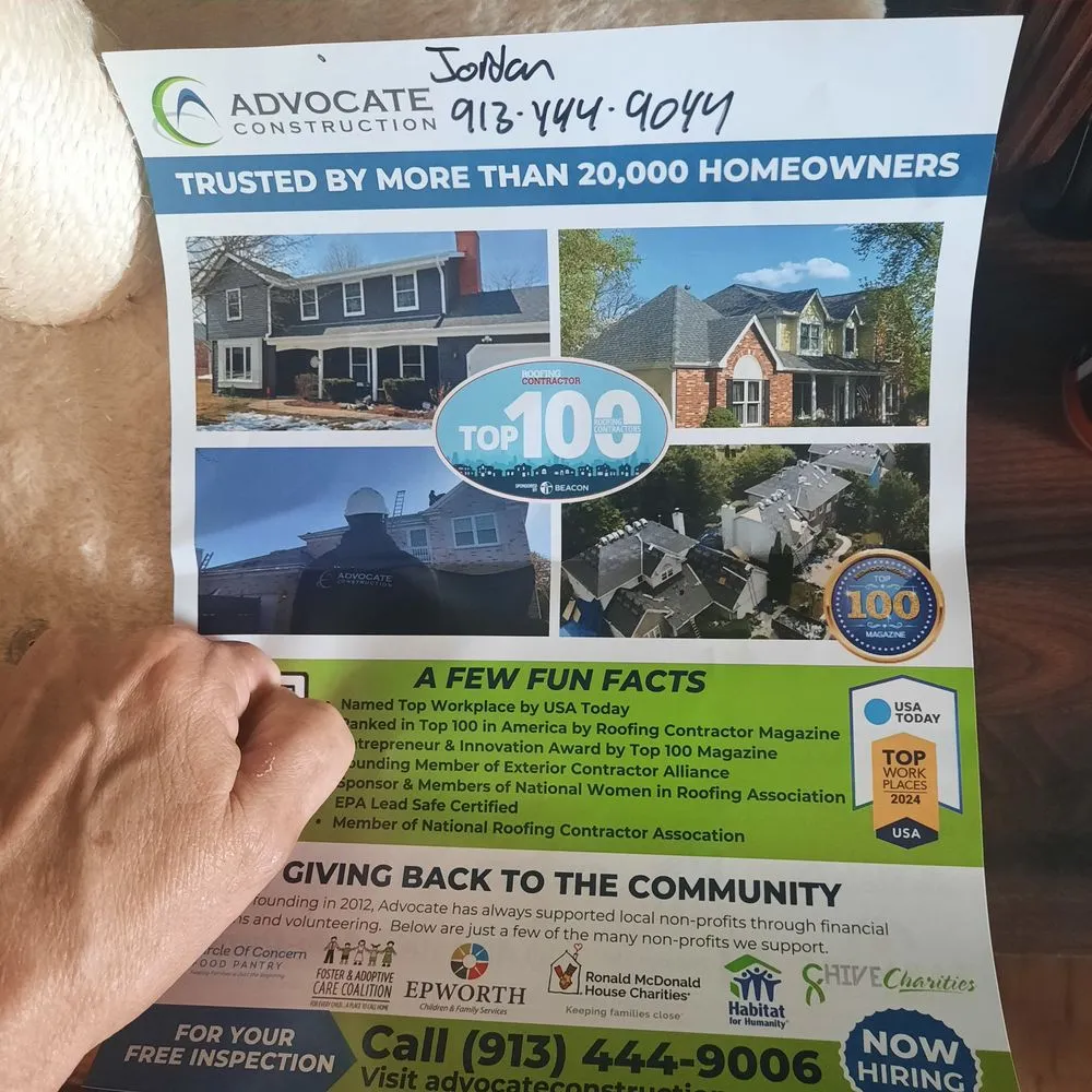 Slide of Advocate Construction