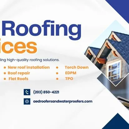 Slide of AED Roofers Water Proofers