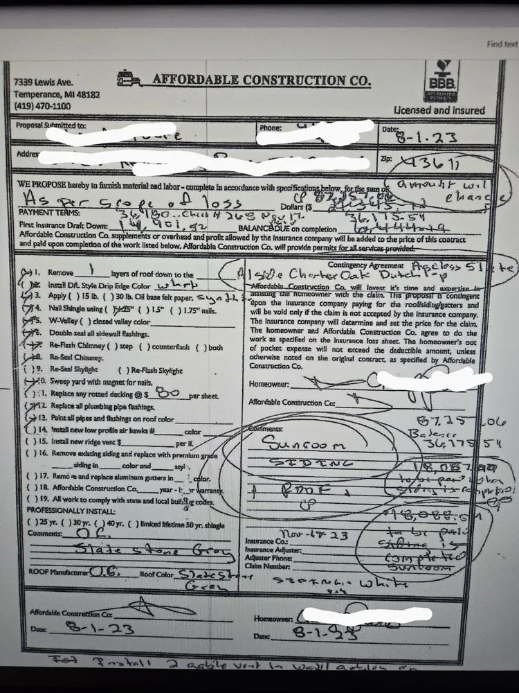 Slide of Affordable Construction Company