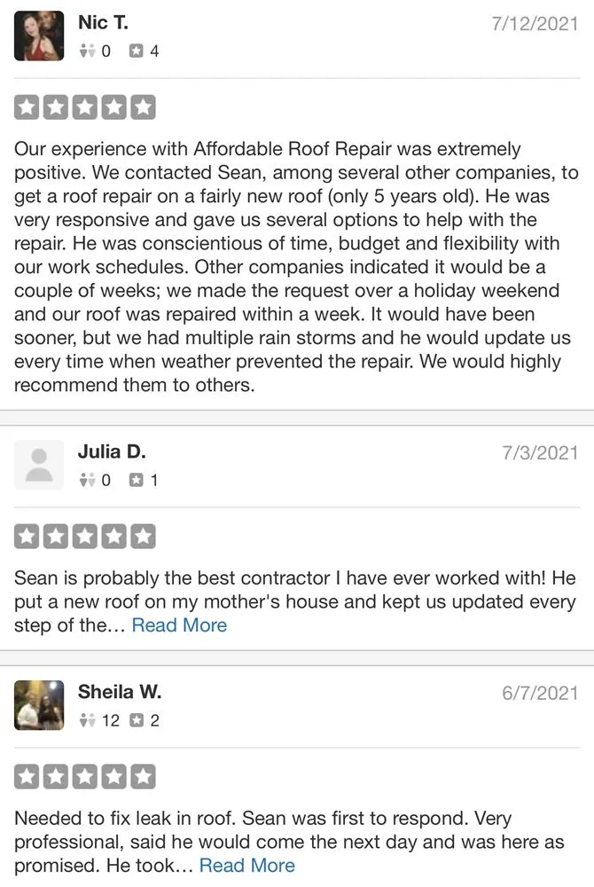 Slide of Affordable Roofing and Repairs