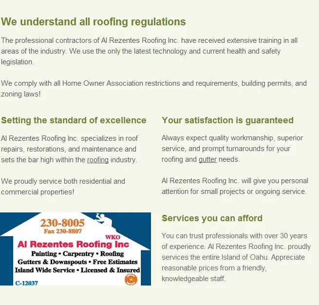 Slide of Al Rezentes Roofing