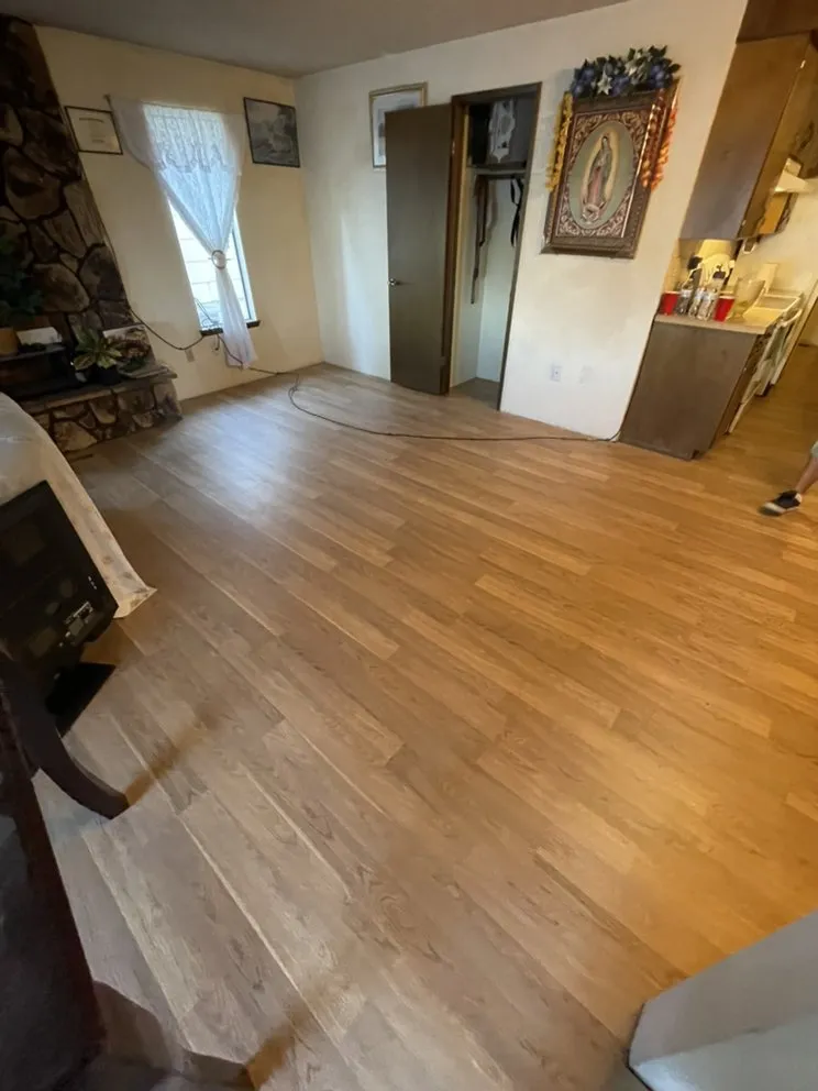 Slide of Albertos flooring and roof