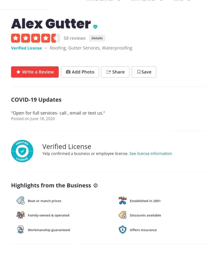 Slide of Alex Gutter & Roof