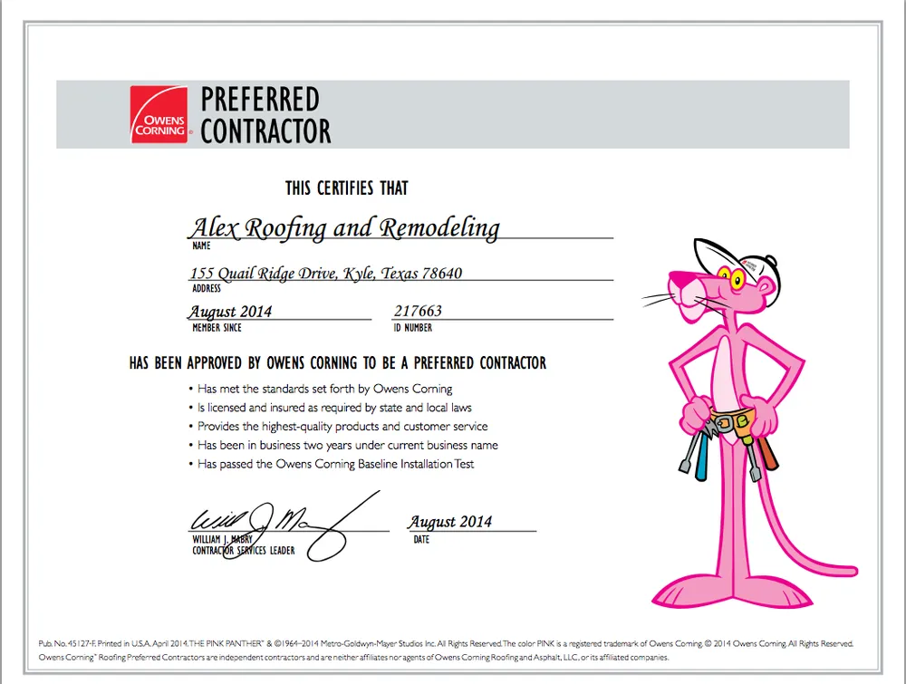 Slide of Alex Roofing and Remodeling