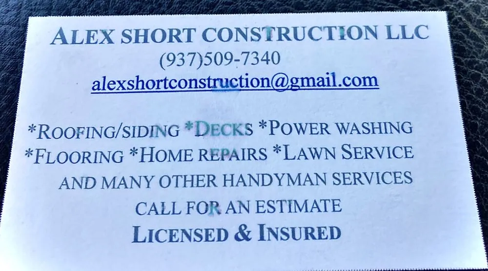 Slide of Alex Short Construction