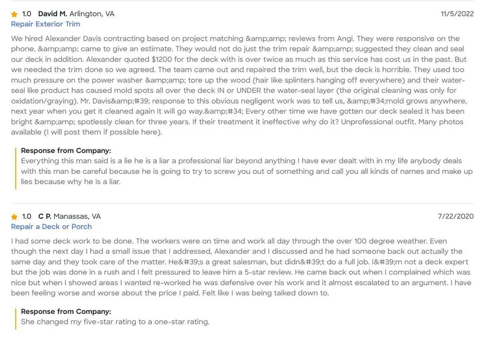 Slide of Alexander Davis Contracting