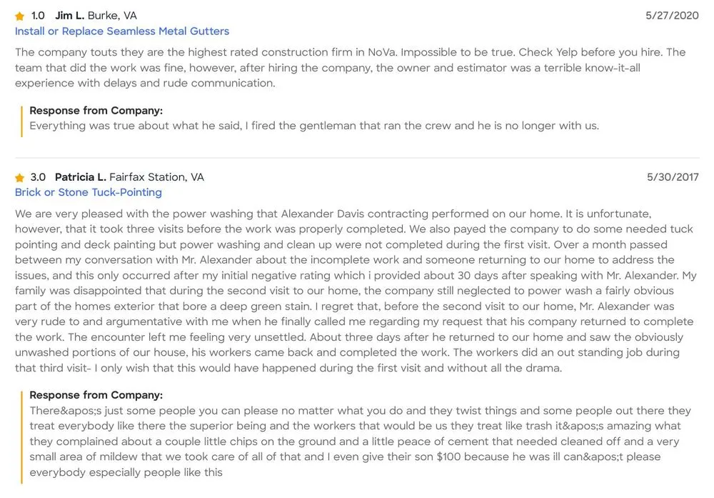 Slide of Alexander Davis Contracting