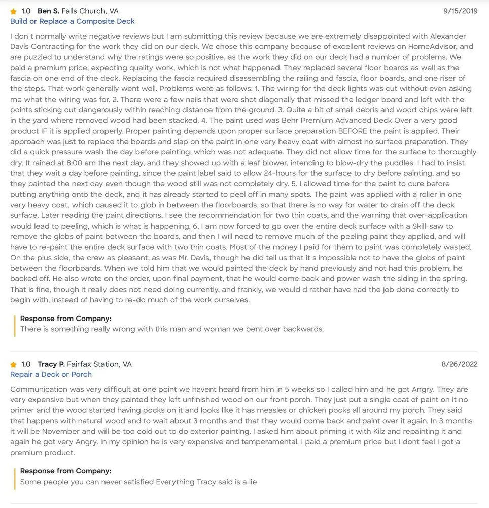 Slide of Alexander Davis Contracting