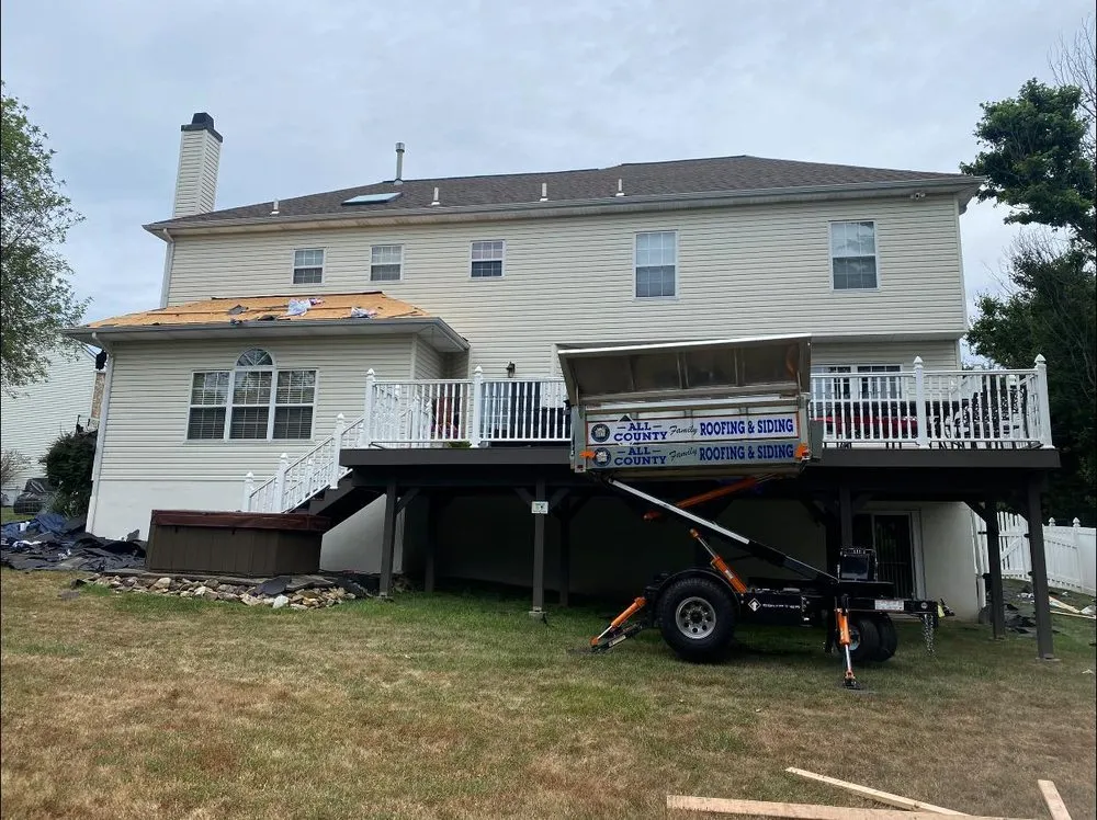Emergency roof leak repair in Huntingdon Valley, PA by All County Family Roofing & Siding