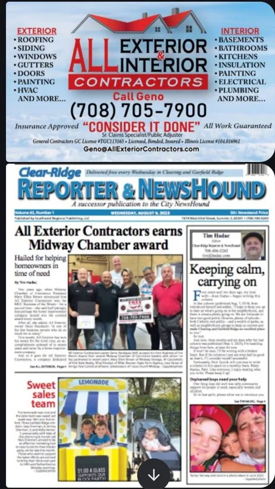 Slide of All Exterior Contractors