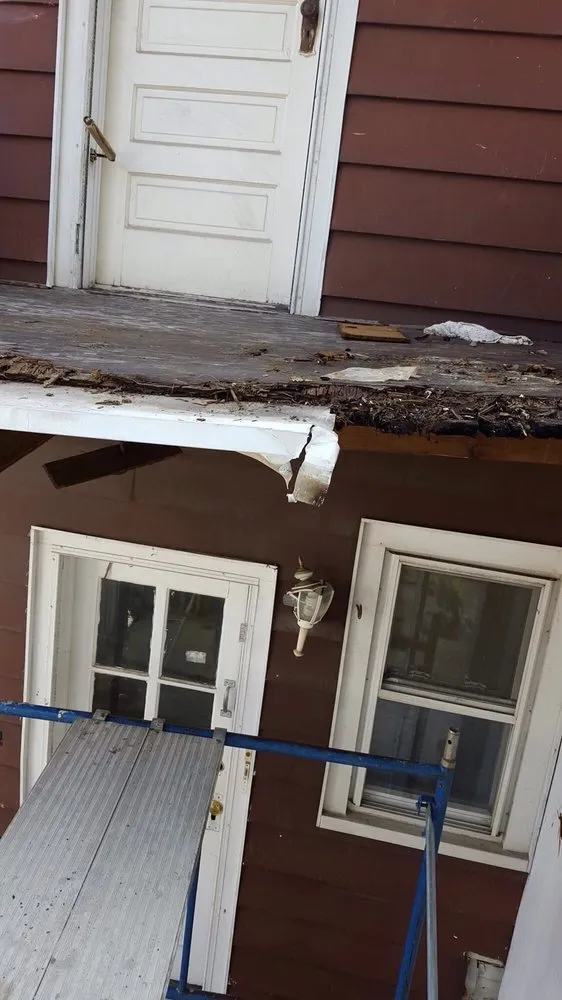 Professional storm damage roof repair for homes in North Brunswick Township, NJ by All For One Masonry