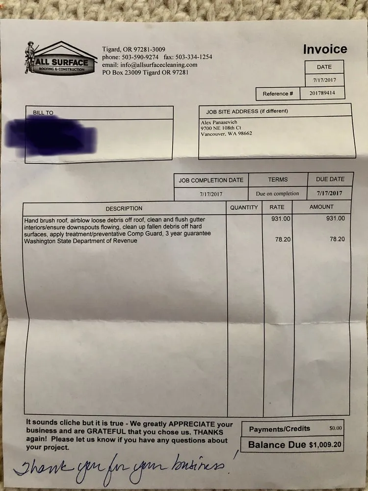 Slide of All Surface Roofing and Construction