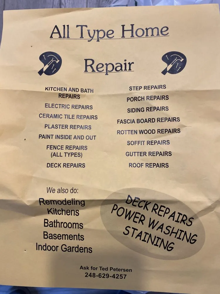 Slide of All Type Home Repair