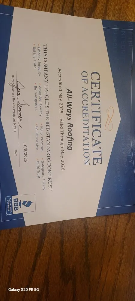 Slide of All Ways Roofing