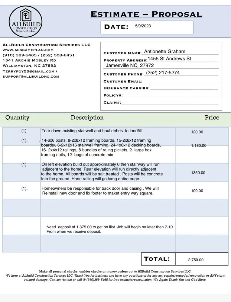 Slide of AllBuild Construction Services