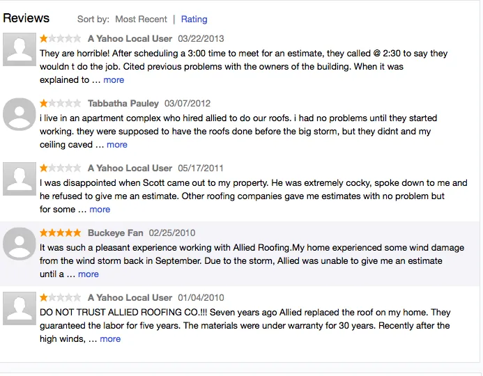 Slide of Allied Roofing