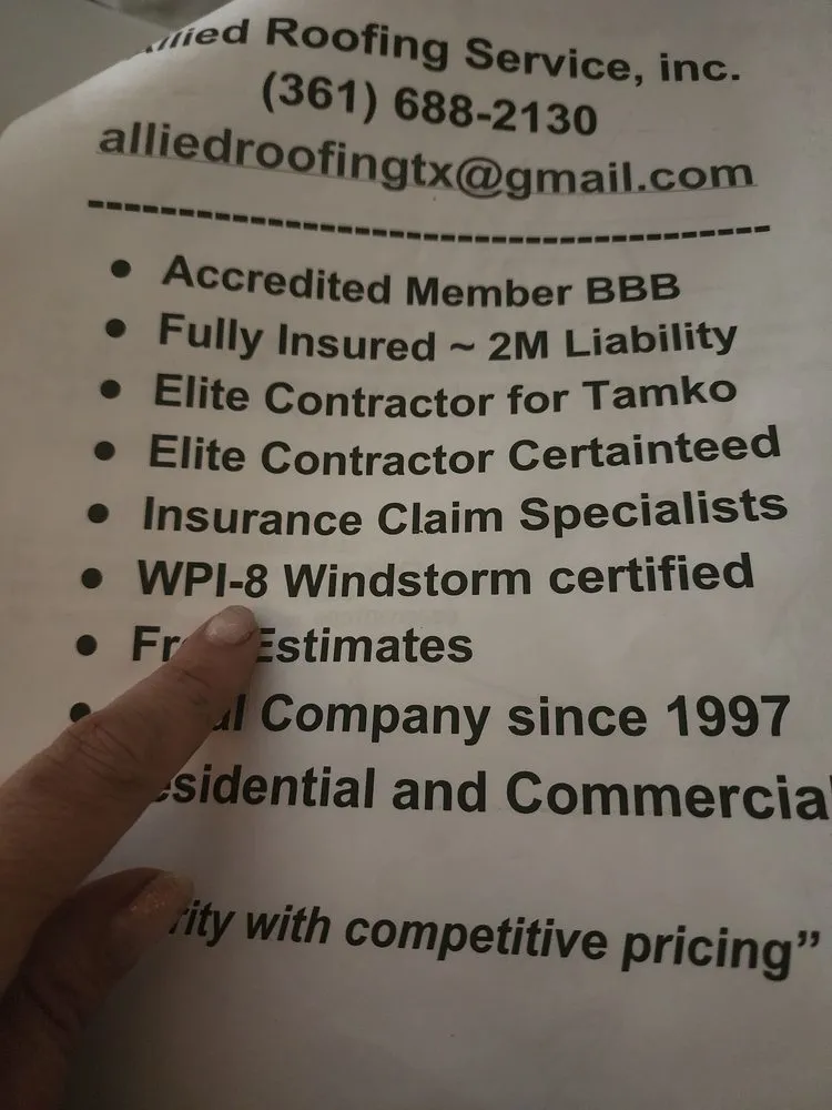 Slide of Allied Roofing Service