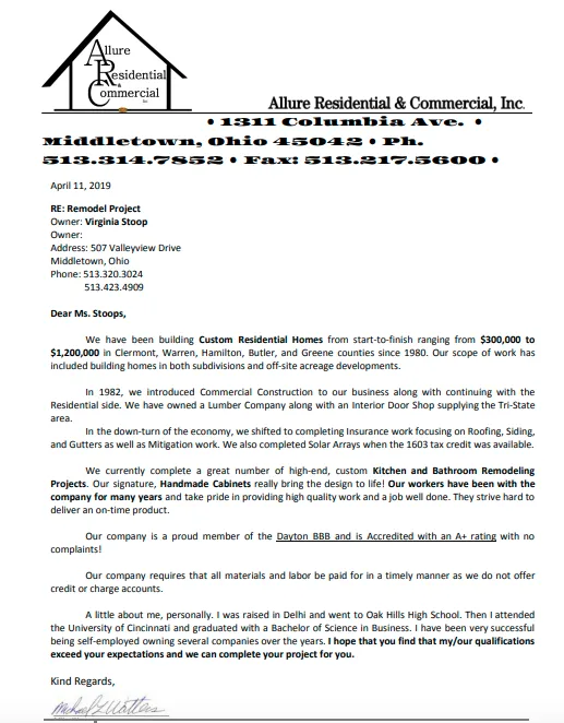 Slide of Allure Residential & Commercial