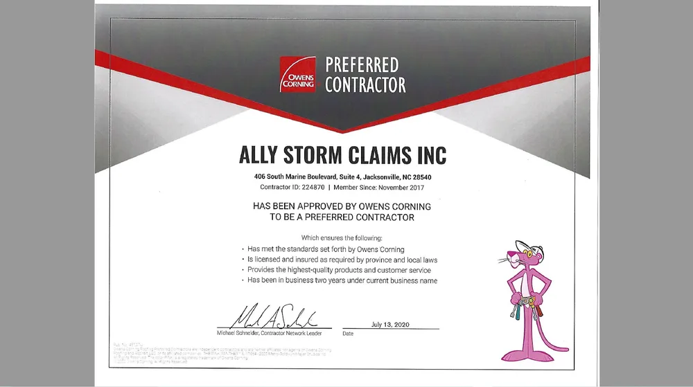 Slide of Ally Storm Claims