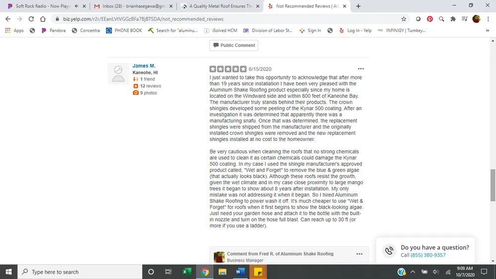 Slide of Aluminum Shake Roofing