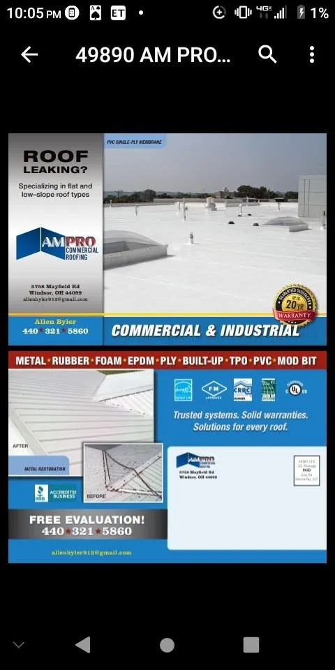 Slide of AM Pro Commercial Roofing