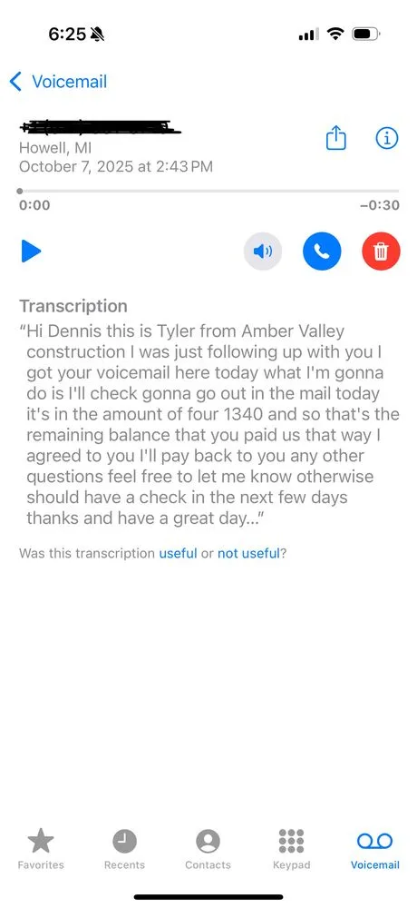 Slide of Amber Valley Construction