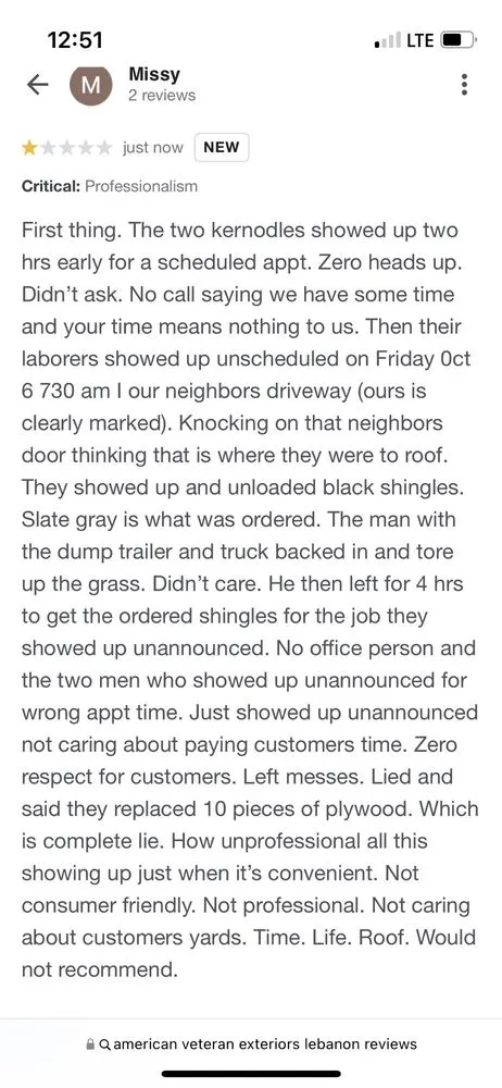 Slide of American Veteran Exteriors