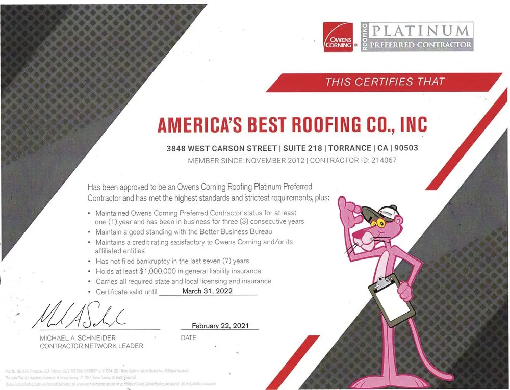 Slide of America's Best Roofing Company