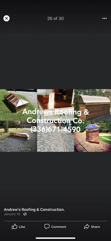 Licensed roof leak repair in Pfafftown, NC by Andrew’s Roofing and Construction