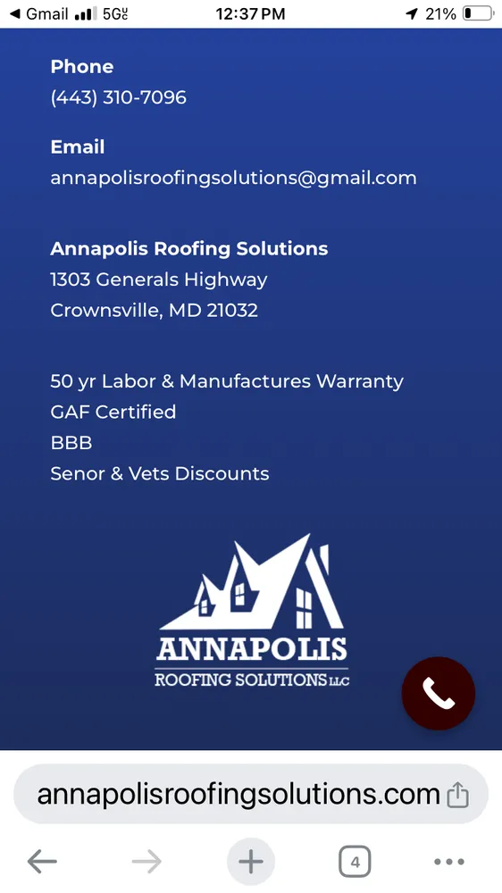 Slide of Annapolis Roofing Solutions